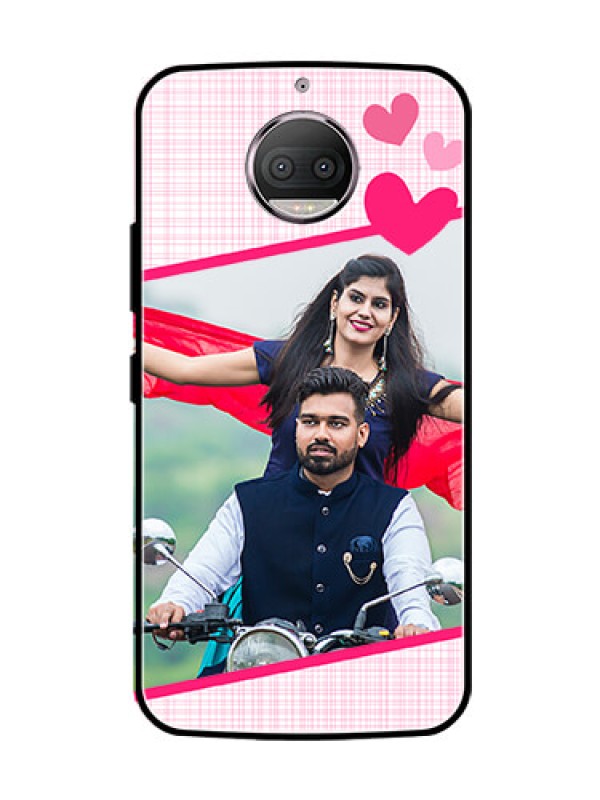 Custom Moto G5s Plus Custom Glass Phone Case  - Love Shape Heart Design