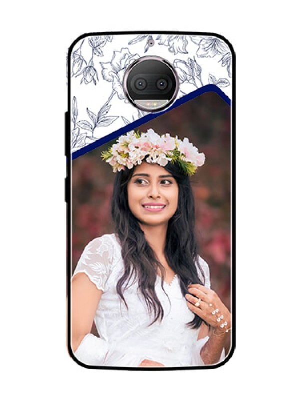 Custom Moto G5s Plus Personalized Glass Phone Case  - Premium Floral Design