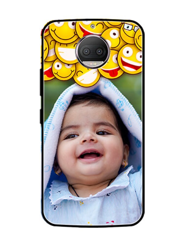 Custom Moto G5s Plus Custom Glass Mobile Case  - with Smiley Emoji Design