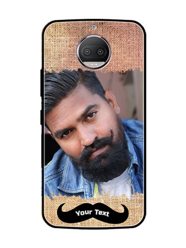 Custom Moto G5s Plus Personalized Glass Phone Case  - with Texture Design