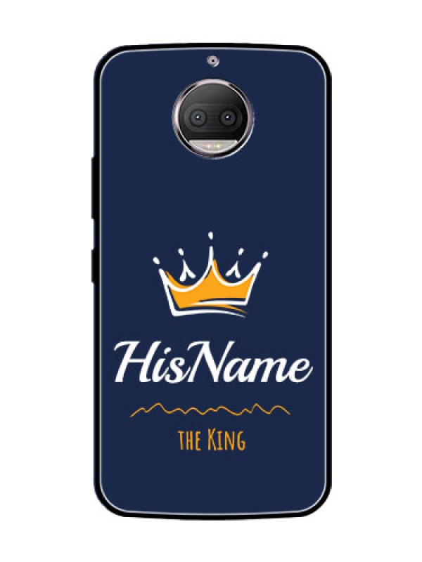 Custom Moto G5s Plus Glass Phone Case King with Name