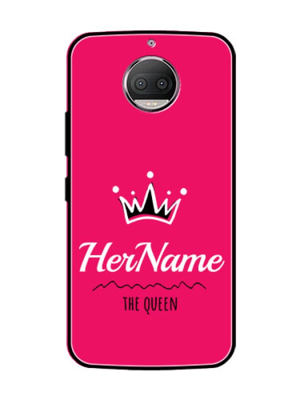 Custom Moto G5s Plus Glass Phone Case Queen with Name