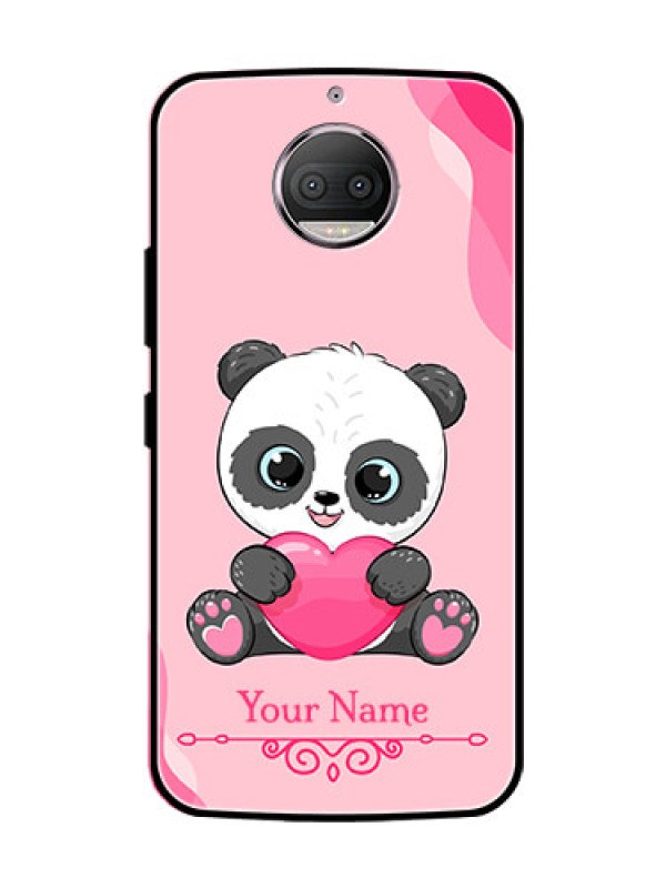 Custom Moto G5s Plus Custom Glass Mobile Case - Cute Panda Design