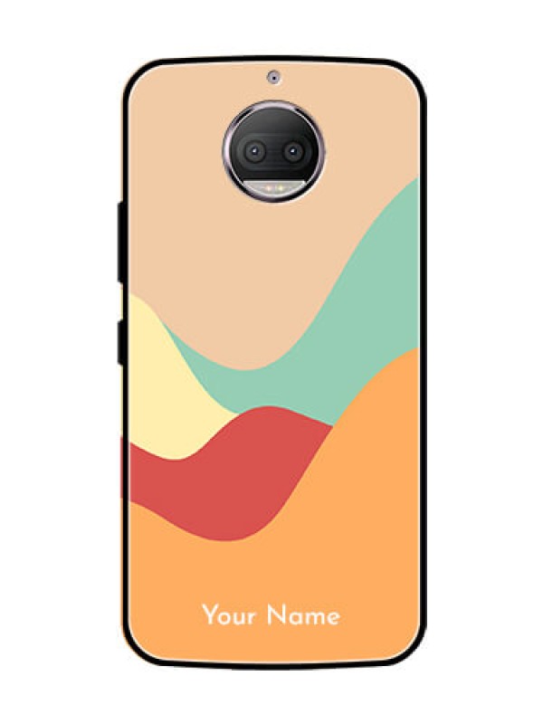 Custom Moto G5s Plus Personalized Glass Phone Case - Ocean Waves Multi-colour Design