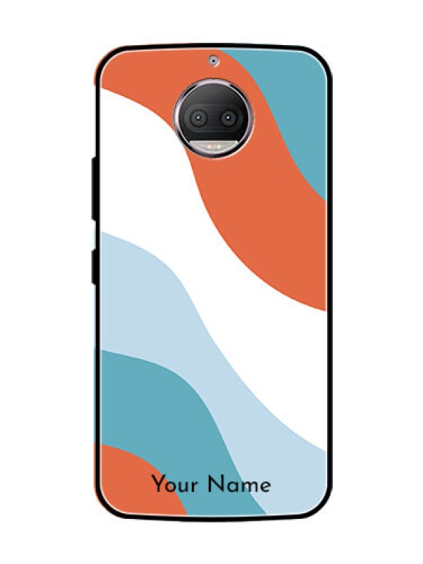 Custom Moto G5s Plus Custom Glass Mobile Case - coloured Waves Design