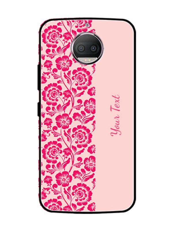 Custom Moto G5s Plus Custom Glass Phone Case - Attractive Floral Pattern Design