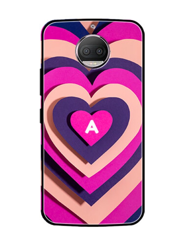 Custom Moto G5s Plus Custom Glass Mobile Case - Cute Heart Pattern Design