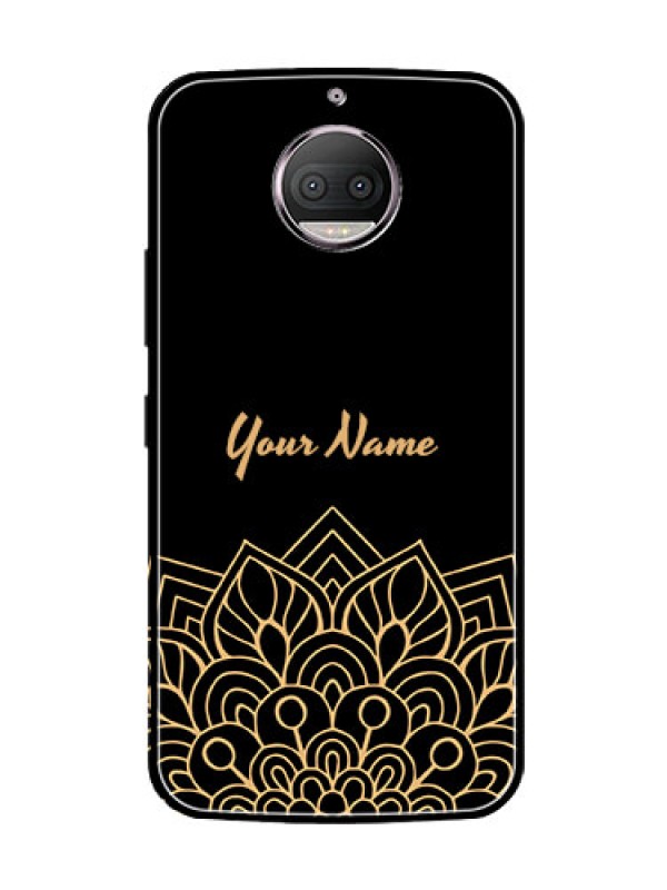 Custom Moto G5s Plus Custom Glass Phone Case - Golden mandala Design