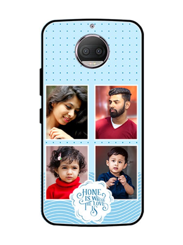 Custom Moto G5s Plus Custom Glass Phone Case - Cute love quote with 4 pic upload Design