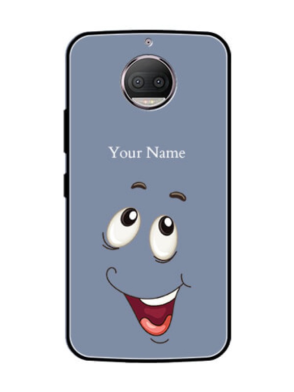 Custom Moto G5s Plus Photo Printing on Glass Case - Laughing Cartoon Face Design