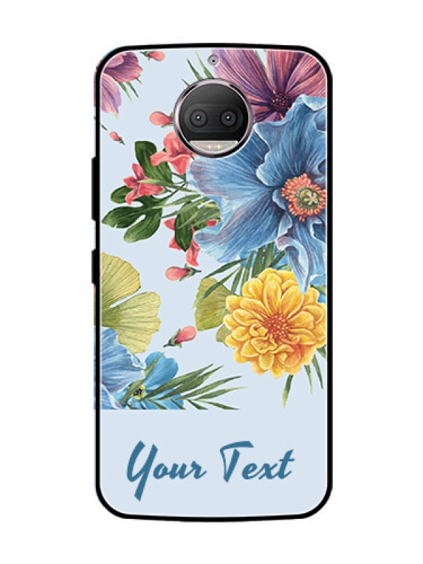 Custom Moto G5s Plus Custom Glass Mobile Case - Stunning Watercolored Flowers Painting Design