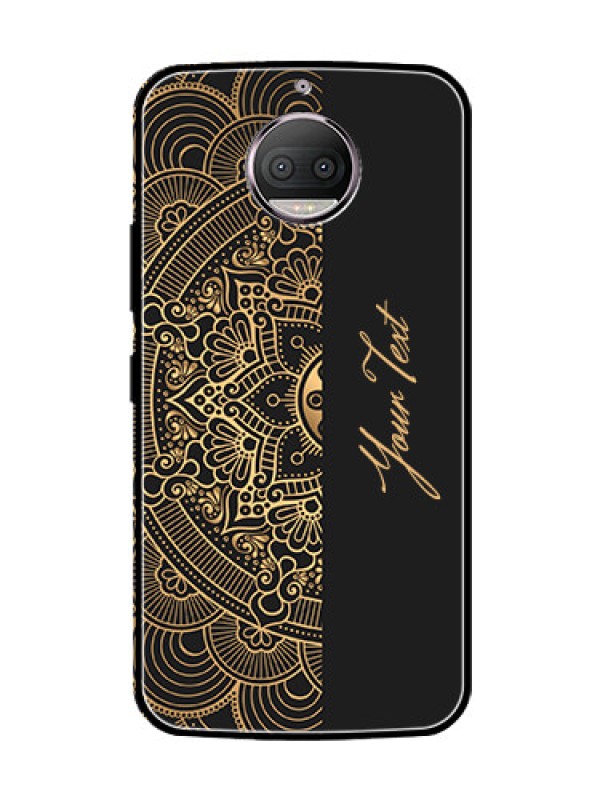 Custom Moto G5s Plus Photo Printing on Glass Case - Mandala art with custom text Design