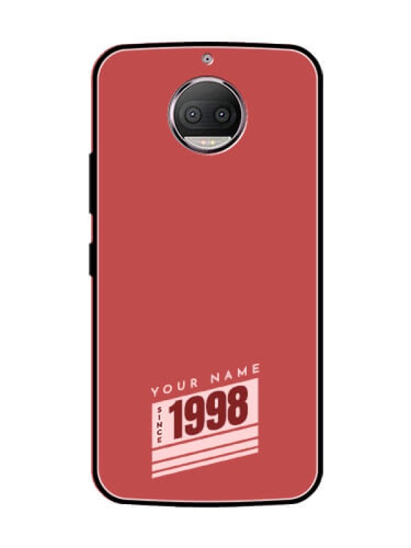 Custom Moto G5s Plus Custom Glass Phone Case - Red custom year of birth Design