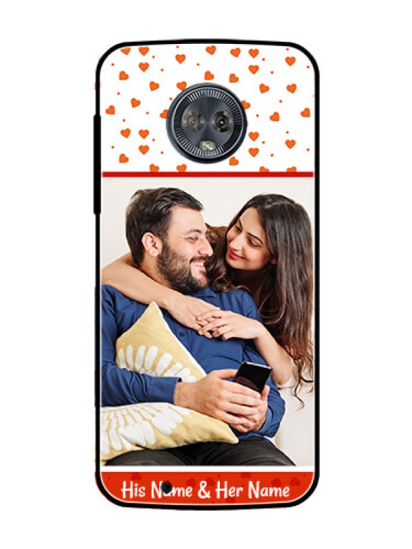 Custom Moto G6 Custom Glass Phone Case  - Orange Love Symbol Design