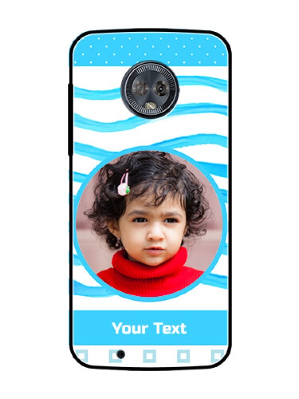 Custom Moto G6 Custom Glass Phone Case  - Simple Blue Case Design
