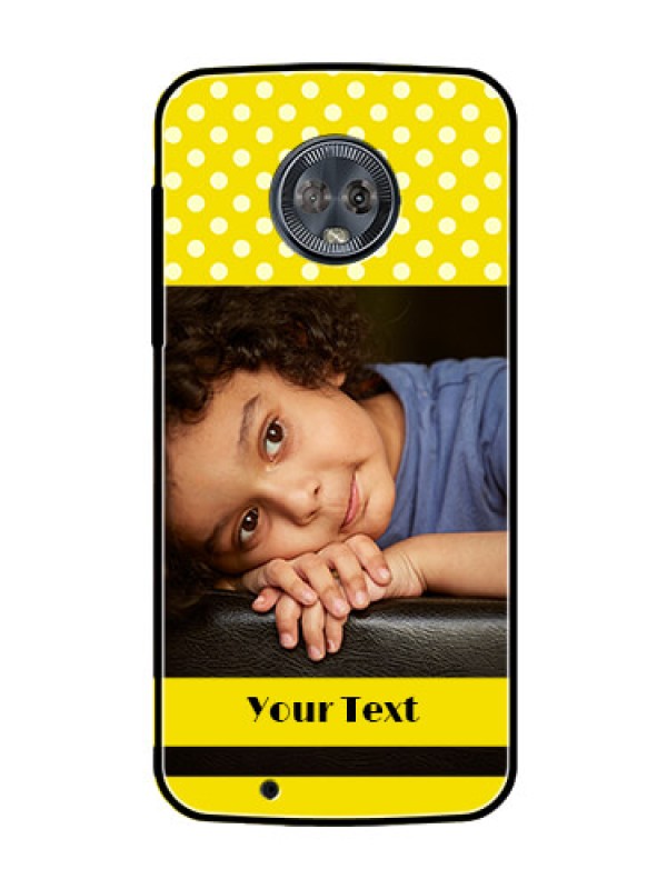 Custom Moto G6 Custom Glass Phone Case  - Bright Yellow Case Design