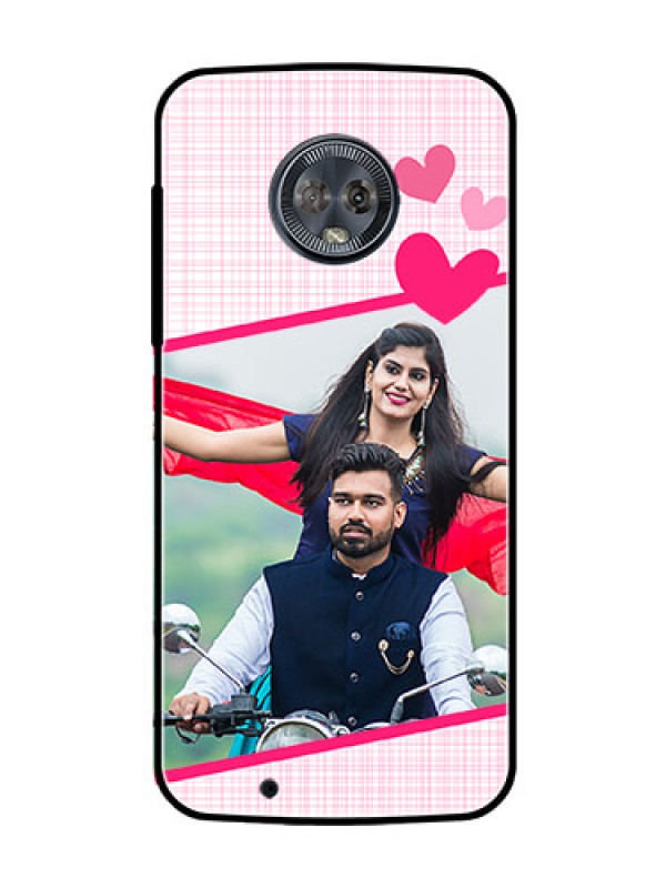 Custom Moto G6 Custom Glass Phone Case  - Love Shape Heart Design