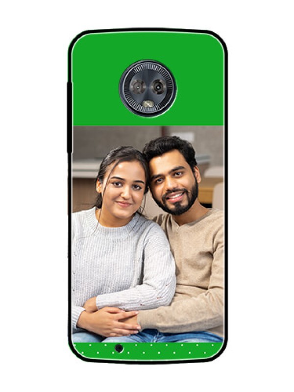 Custom Moto G6 Personalized Glass Phone Case  - Green Pattern Design