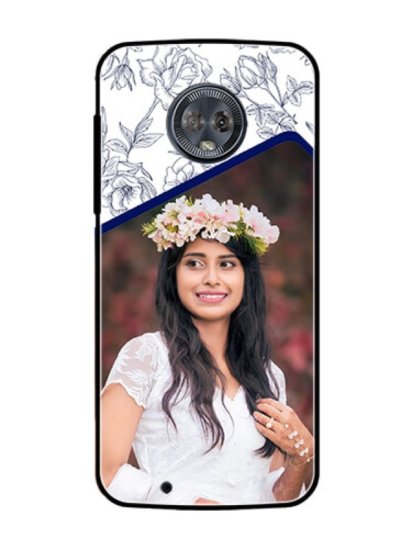 Custom Moto G6 Personalized Glass Phone Case  - Premium Floral Design