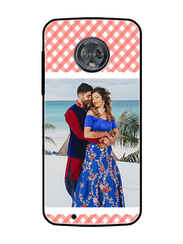 Custom Moto G6 Personalized Glass Phone Case  - Pink Pattern Design