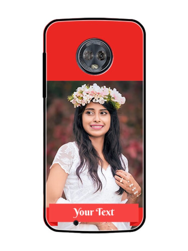 Custom Moto G6 Custom Glass Phone Case  - Simple Red Color Design
