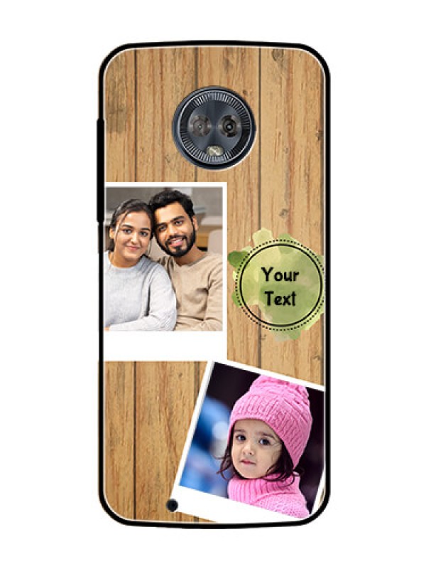 Custom Moto G6 Custom Glass Phone Case  - Wooden Texture Design