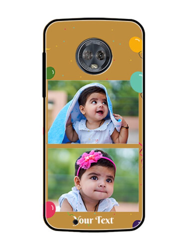 Custom Moto G6 Personalized Glass Phone Case  - Image Holder with Birthday Celebrations Design