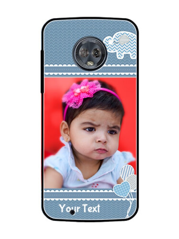 Custom Moto G6 Photo Printing on Glass Case  - with Kids Pattern Design