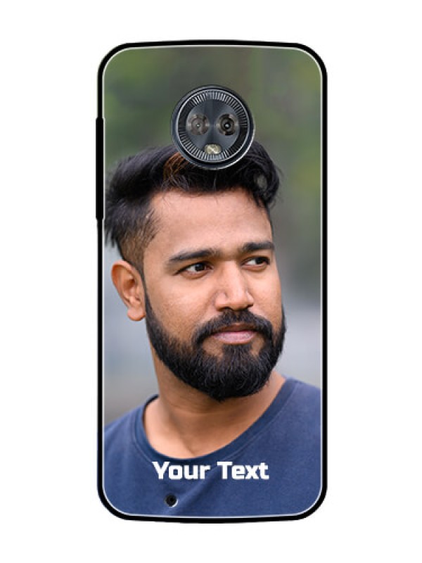 Custom Moto G6 Glass Mobile Cover: Photo with Text