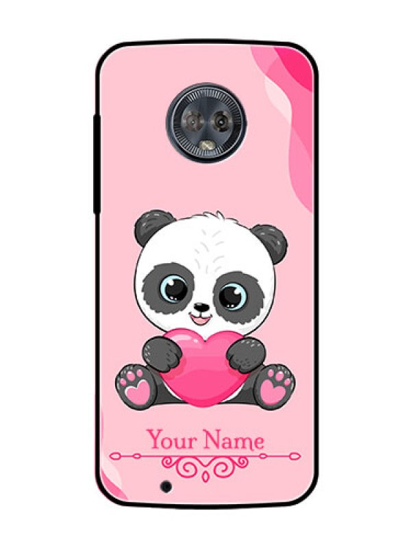 Custom Moto G6 Custom Glass Mobile Case - Cute Panda Design