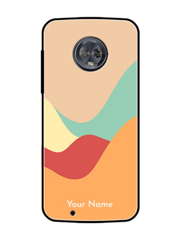 Custom Moto G6 Personalized Glass Phone Case - Ocean Waves Multi-colour Design
