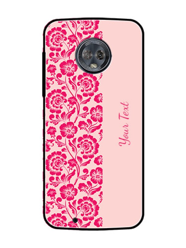 Custom Moto G6 Custom Glass Phone Case - Attractive Floral Pattern Design