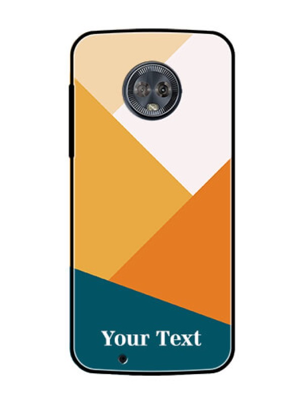 Custom Moto G6 Personalized Glass Phone Case - Stacked Multi-colour Design