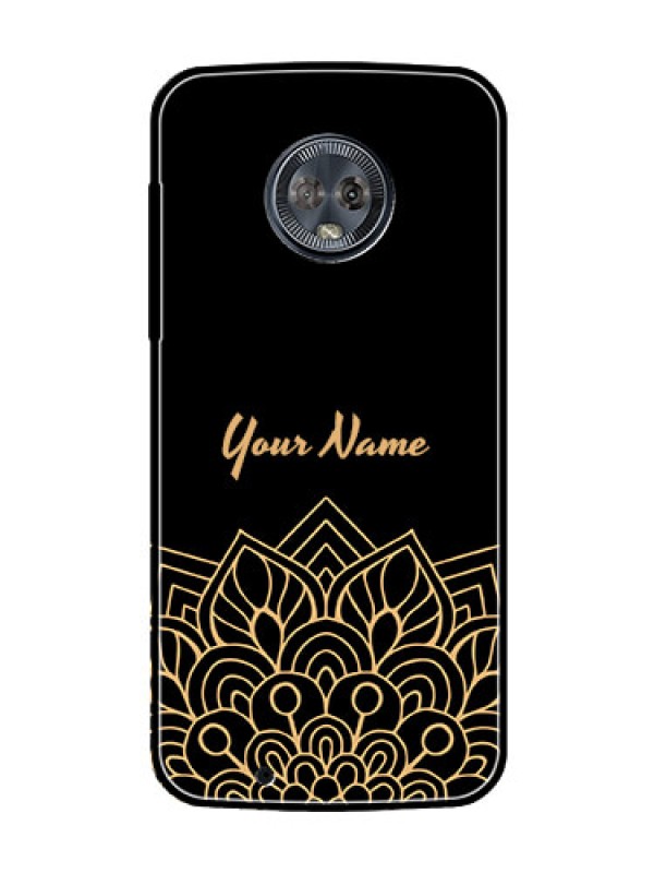 Custom Moto G6 Custom Glass Phone Case - Golden mandala Design