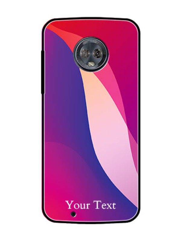 Custom Moto G6 Personalized Glass Phone Case - Digital abstract Overlap Design