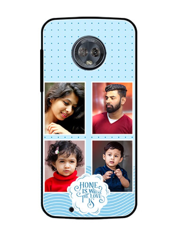 Custom Moto G6 Custom Glass Phone Case - Cute love quote with 4 pic upload Design
