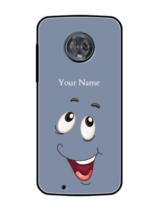Custom Moto G6 Photo Printing on Glass Case - Laughing Cartoon Face Design