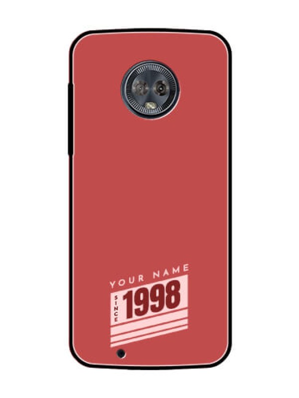 Custom Moto G6 Custom Glass Phone Case - Red custom year of birth Design
