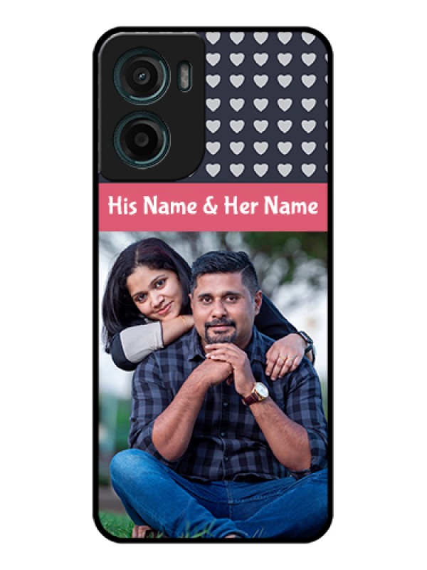 Custom Motorola E15 Custom Glass Phone Case - Love Symbols Design