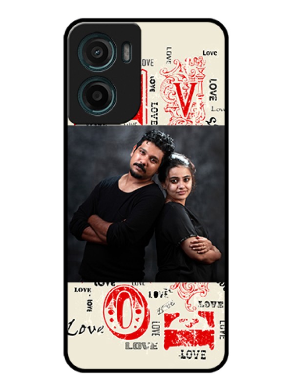 Custom Motorola E15 Custom Glass Phone Case - Trendy Love Design Case