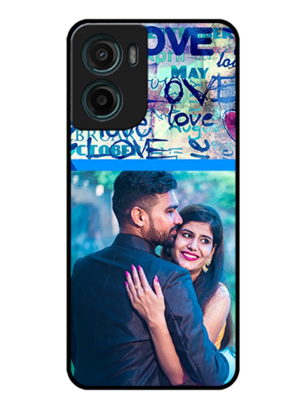 Custom Motorola E15 Custom Glass Phone Case - Colorful Love Design