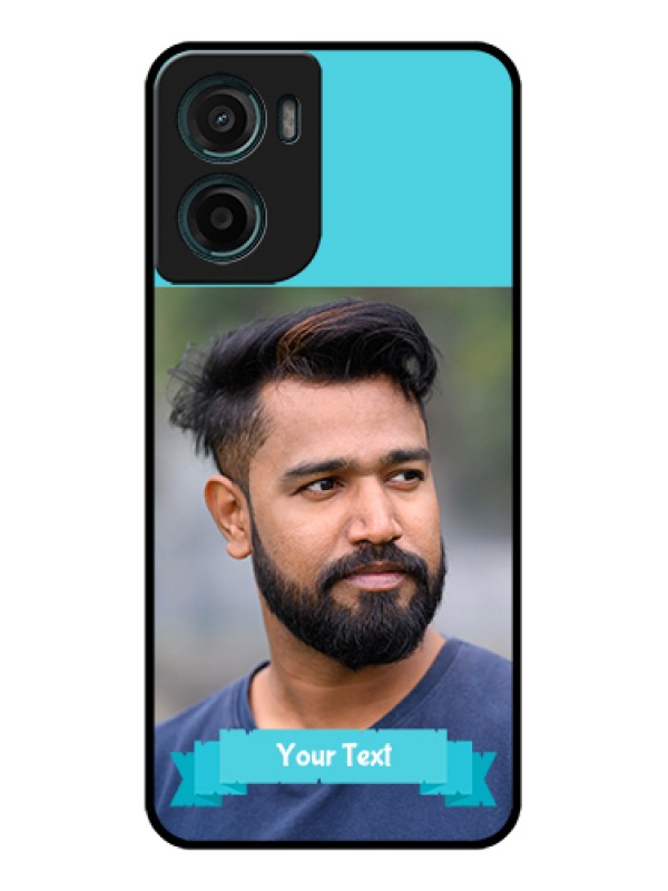 Custom Motorola E15 Custom Glass Phone Case - Blue Color Design