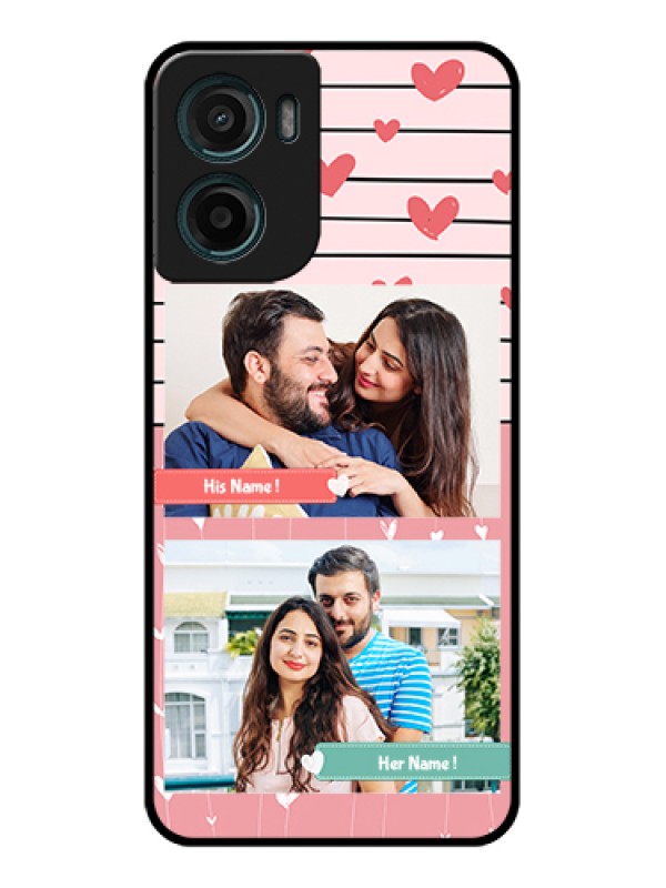 Custom Motorola E15 Custom Glass Phone Case - Photo With Heart Design