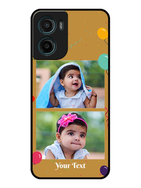 Custom Motorola E15 Custom Glass Phone Case - Image Holder With Birthday Celebrations Design