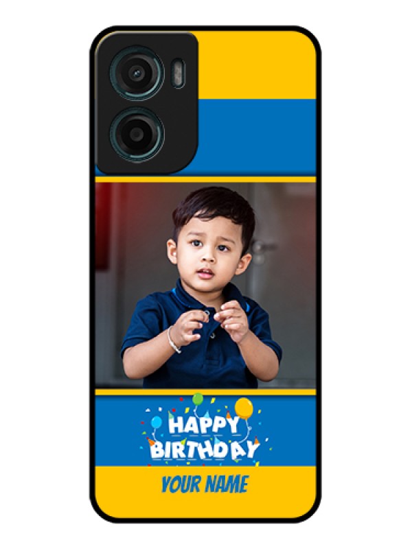 Custom Motorola E15 Custom Glass Phone Case - Birthday Wishes Design