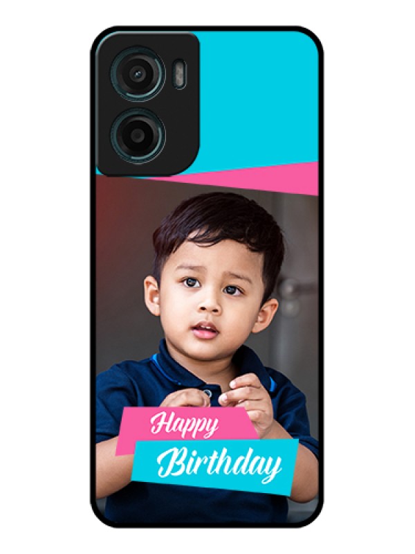 Custom Motorola E15 Custom Glass Phone Case - Image Holder With 2 Color Design