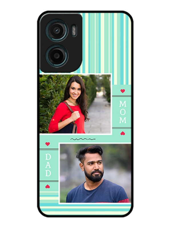 Custom Motorola E15 Custom Glass Phone Case - Mom & Dad Pic Design