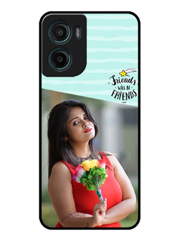 Custom Motorola E15 Custom Glass Phone Case - Friends Picture Icon Design