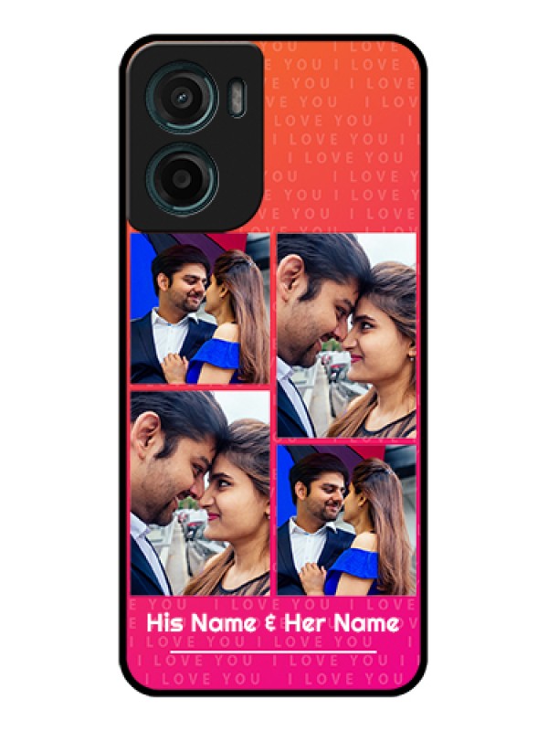 Custom Motorola E15 Custom Glass Phone Case - I Love You Pink Design