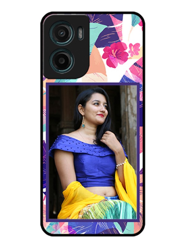 Custom Motorola E15 Custom Glass Phone Case - Abstract Floral Design